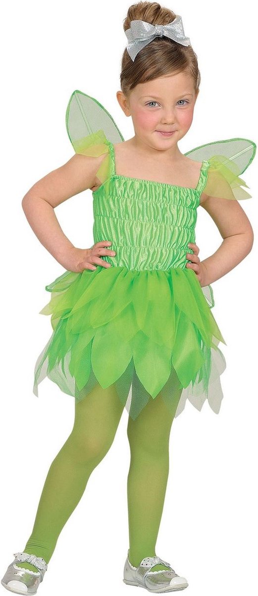 Elfen Feeen & Fantasy Kostuum | Groene Pixie Huiself Sanne | Meisje | Maat 98 | Carnaval kostuum | Verkleedkleding